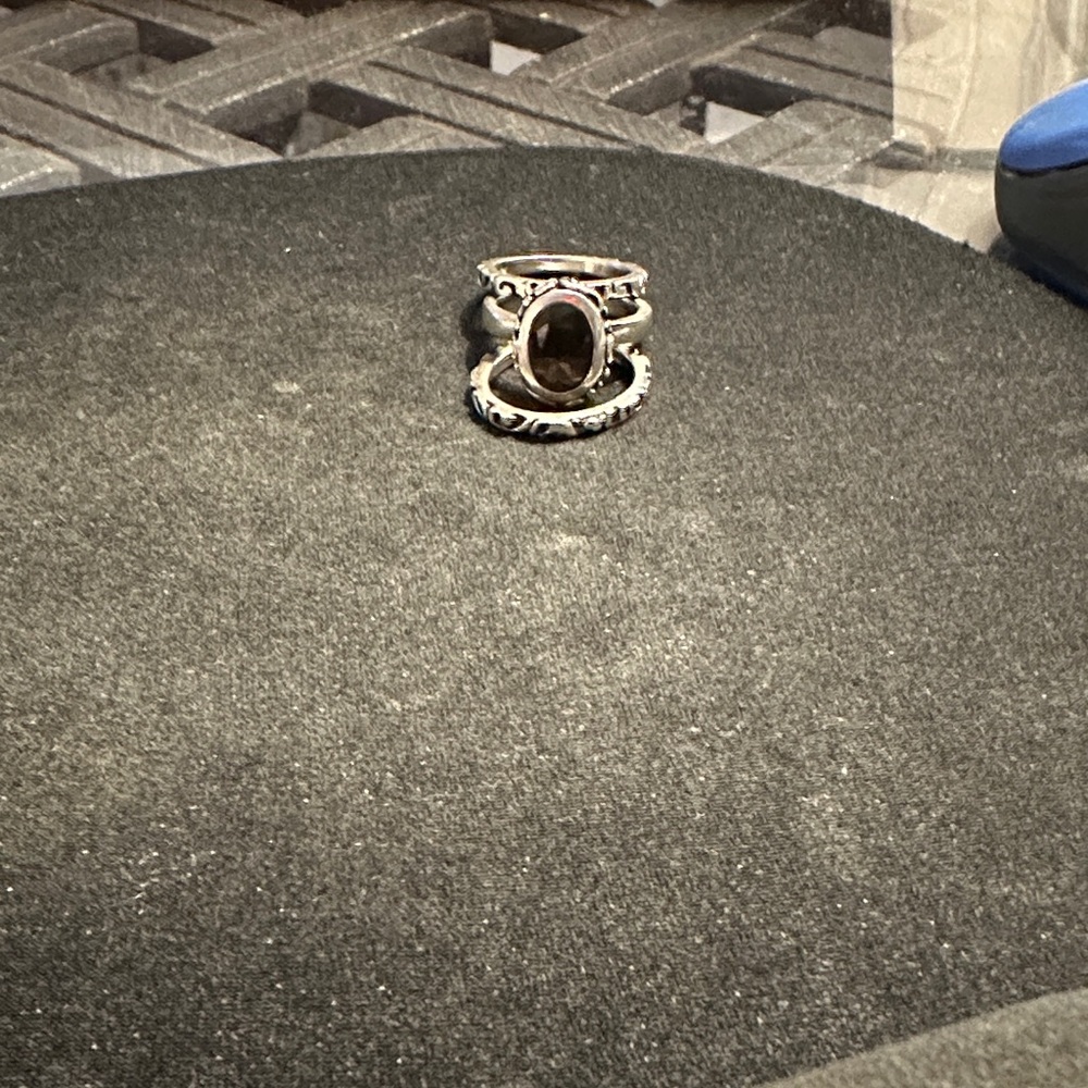 Sterling Silver Silpada Smokey Quartz Ring. 7.5